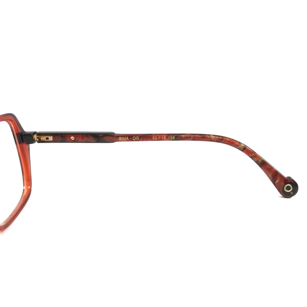 Etnia Barcelona Eyeglasses Frames SIMA OG Orange Black Dark Clear 52-15-138